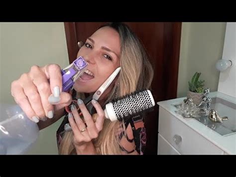 Asmr Cortando Sua Franja Corte De Cabelo Escova Cabeleireira