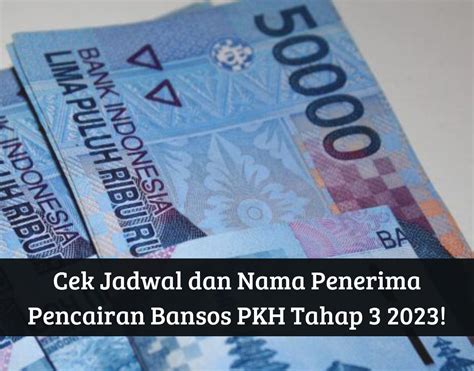 Cek Jadwal Dan Nama Penerima Pencairan Bansos Pkh Tahap Cair