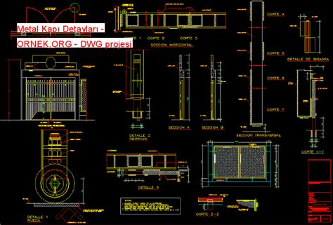 Proje Sitesi Metal Kapı Detayları Autocad Projesi