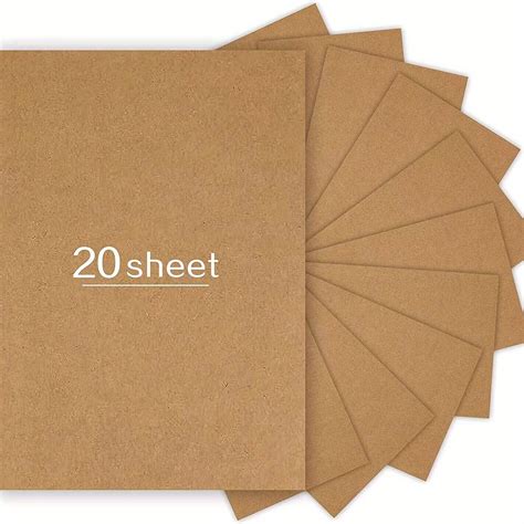 20 Sheets A4 Brown Kraft Black White Cardstock 8 26 X 11 7in 250gsm