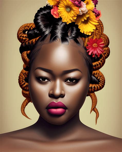 Hyper Realistic Rendering Of A Flower In Hair Fashion Diva Beautiful