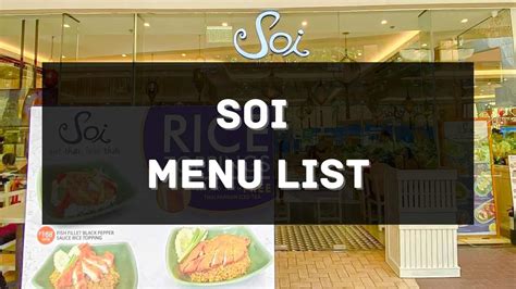 soi menu prices philippines  updated   philippines menu