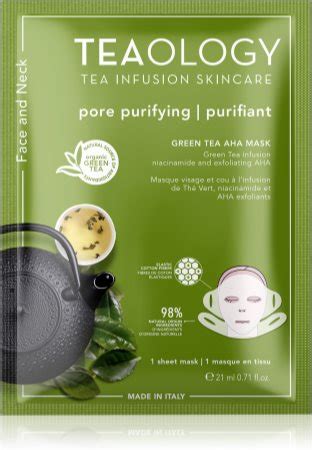 Teaology Face Mask Green Tea Aha Refreshing And Purifying Sheet Mask