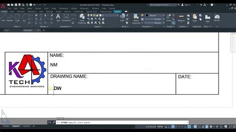 Autocad Basic Creating Title Block With Attributes Youtube