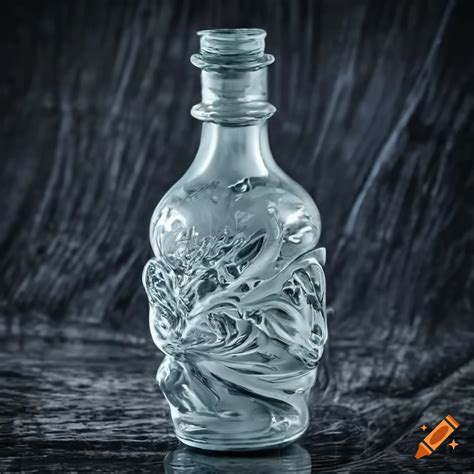 Sculpted Glass Potion Bottle With Grey Water