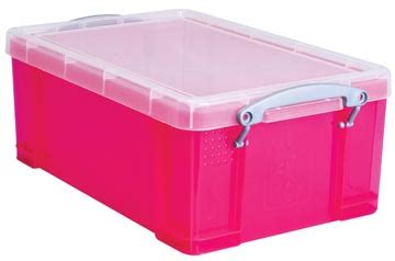 Opbergdoos Roze Liter Transparant Kunststof Really Useful Boxes