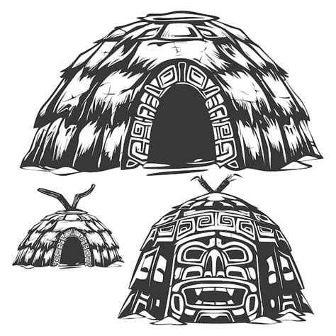 Premium Vector Silhouette Igloo The Eskimo Tribal House Black Color Only