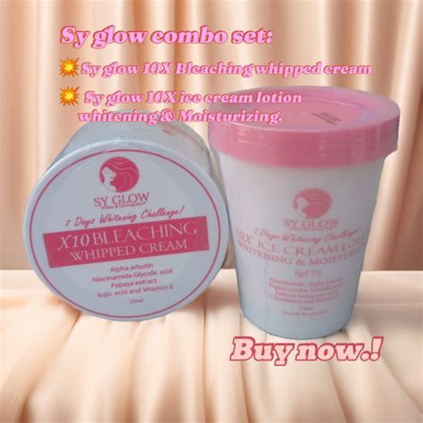 Sy Glow 10X Bleaching Whipped Cream And Sy Glow 10X Ice Cream Lotion