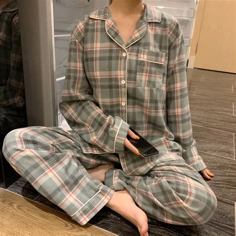 Sadelle Set Pajama Plaid Shirt Pants Yesstyle Pajama Fashion