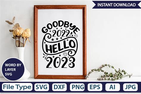 Goodbye 2022 Hello 2023 Svg Design Graphic By Graphicpicker · Creative Fabrica