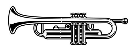 black and white illustration of trumpet 539213 Vector Art at Vecteezy