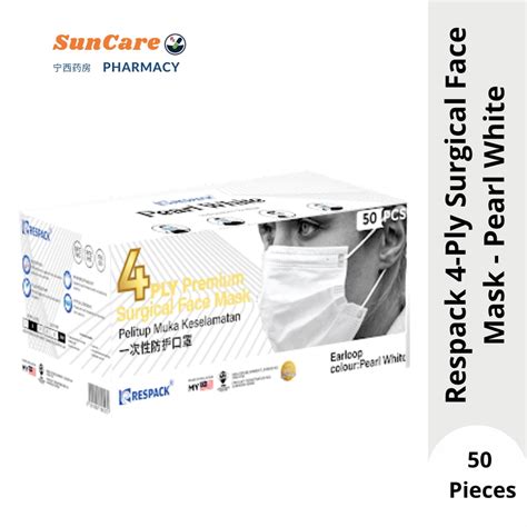 Suncare Pharmacy Respack Ply Premium Surgical Face Mask Pearl White