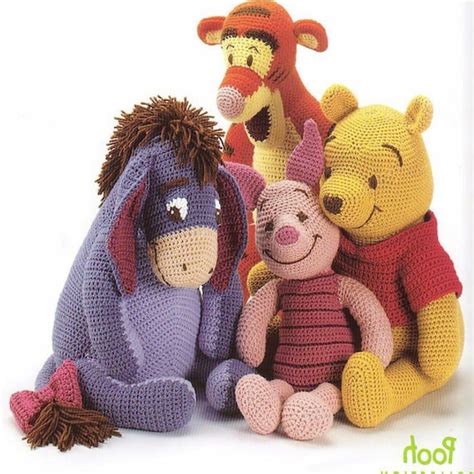 Sewing And Fiber Adorable Vintage Crochet Pooh Tigger Eeyore Piglet