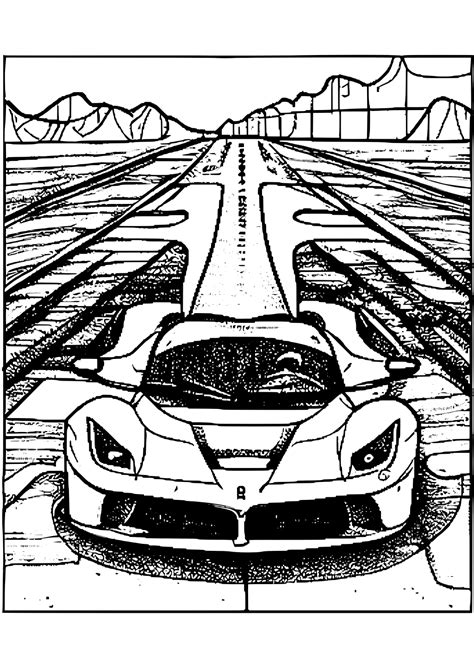 Ferrari Coloring Page · Creative Fabrica