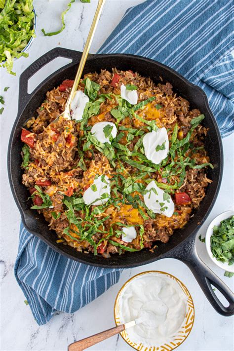 Easy Beef Taco Rice Skillet The Schmidty Wife