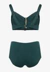 Ciemnozielone Bikini Strój Kąpielowy Dwuczęściowy Top i Figi Landvira Born2be
