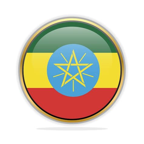 Premium Vector | Button flag design template ethiopia