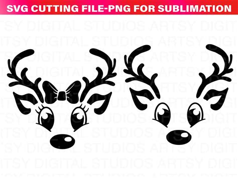 Reindeer Face SVG Svg Png Cricut Silhouette Svg Cricut | Etsy