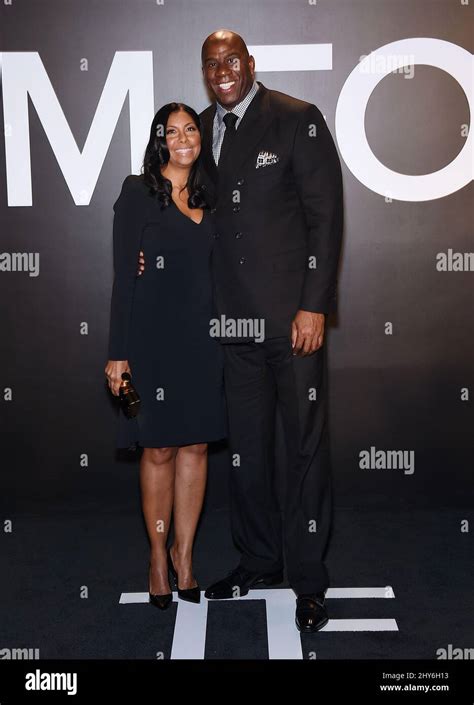 Magic Johnson And Cookie Johnson Arriving To The Tom Ford Autumnwinter