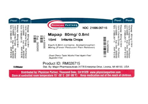 Major Pharmaceuticals Infants Mapap® Concentrated Drops Drug Facts