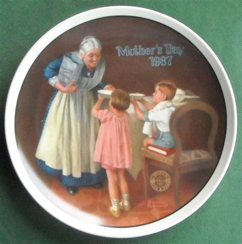 Mothers Day 1987 Norman Rockwell Vintage Edwin M Knowles Wall Plate