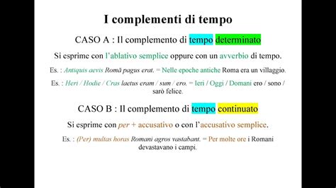 I Complementi Di Tempo Determinato E Continuato In Latino Spiegati In