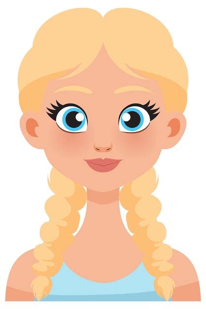 Une Fille Blonde Aux Cheveux Tress S Vecteur Gratuite