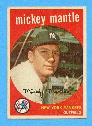 1959 TOPPS 10 MICKEY MANTLE HOF NEW YORK YANKEES EXMT FREE SHIPPING