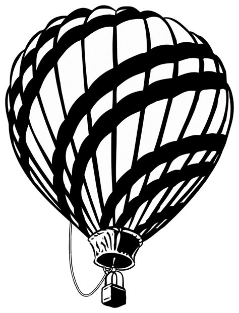 Hot Air Balloons Clipart Black And White