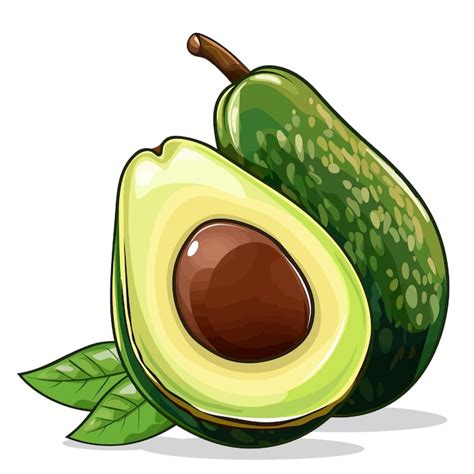 A Drawing Of An Avocado With A Brown Spot On The Top Premium AI