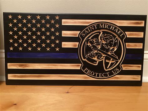 Home And Living Home Decor Thin Blue Line Flag St Michael Flag