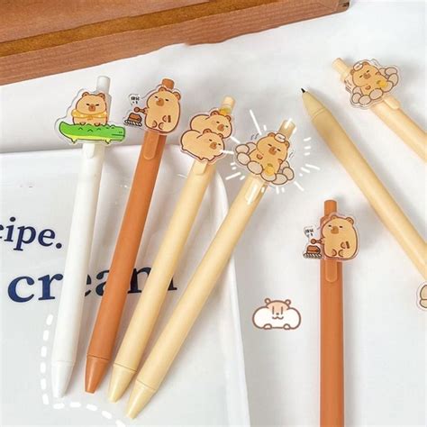 INAPO Cartoon Anime Capybara Press Gel Pens Cute Creative Capybara