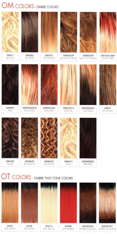 Texture Color Chart Weave Standard Col Chart Hair Color Chart Remy