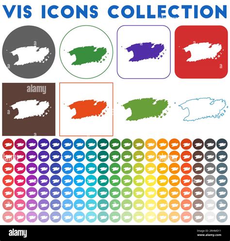 Vis Icons Collection Bright Colourful Trendy Map Icons Modern Vis