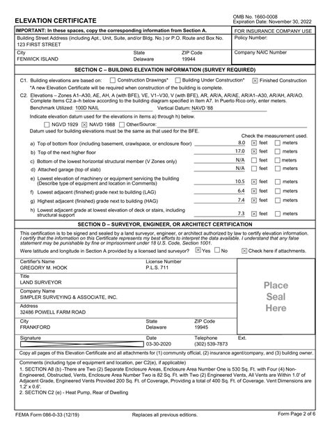 Elevation Certificate Simpler Surveying Associate