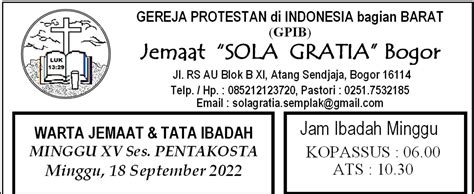 Tata Ibadah Ibadah Perayaan Natal Kamis 29 Desember 2022 GPIB Sola