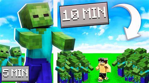 Minecraft Maar Elke Minuut Verdubbelen De Zombies Youtube