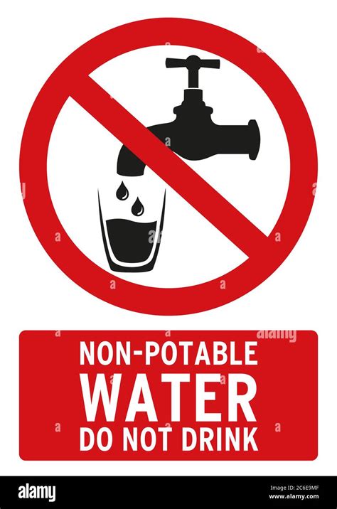 Non Potable Water Do Not Drink Poster In English Language Stock Photo