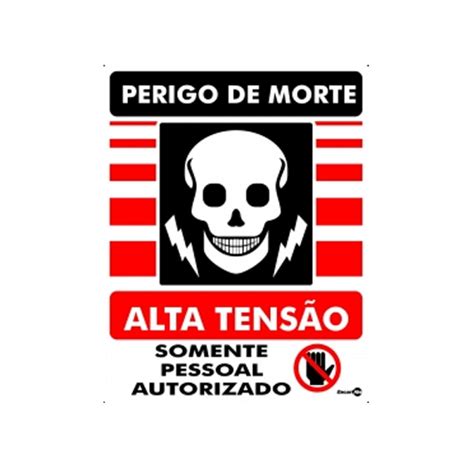 Placa Metal Perigo De Morte Alta Tens O Pm Encartale