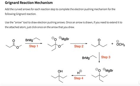 grignard reaction mechanism add  curved arrows   reaction
