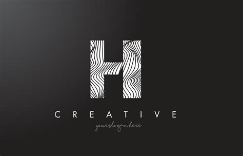 Hi H I Letter Logo With Zebra Lines Texture Design Vector