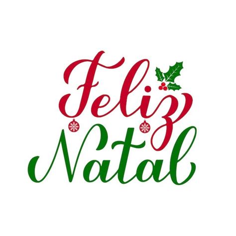 Letras De M O De Caligrafia Feliz Natal Visco De Bagas De Azevinho