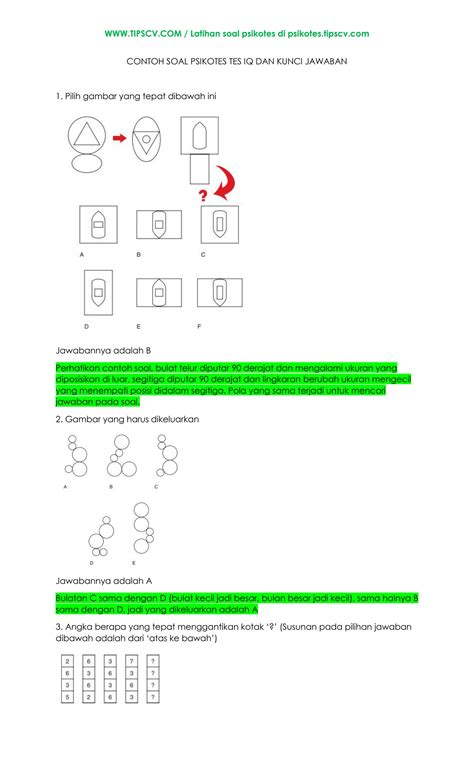 Solution Idoc Pub Contoh Soal Psikotes Tes Iq Dan Kunci Jawabanpdf