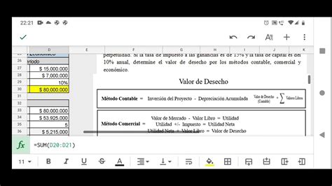 Valor de Desecho Contable Comercial y Económico Formulación y