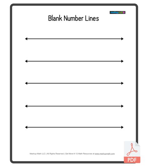 Free Blank Number LinesAll Grade Levels Mashup Math Worksheets Library