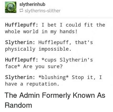 Hufflepuff X Slytherin Harry Potter Headcannons Harry Potter