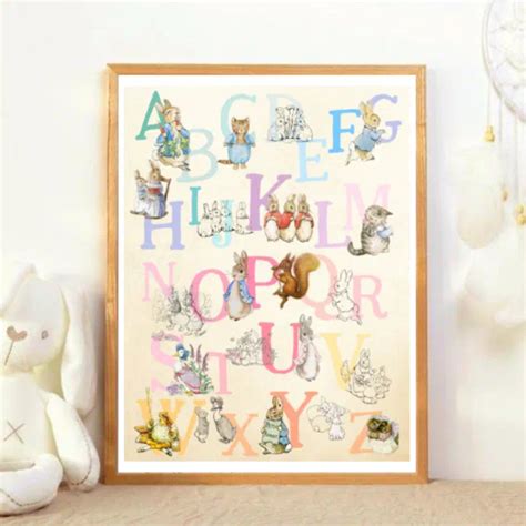 Cute Colorful Beatrix Potter Alphabet Nursery Poster Zazzle