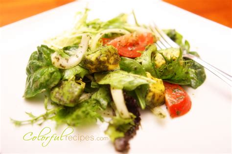 Avocado Greens Salad - Colorful Recipes