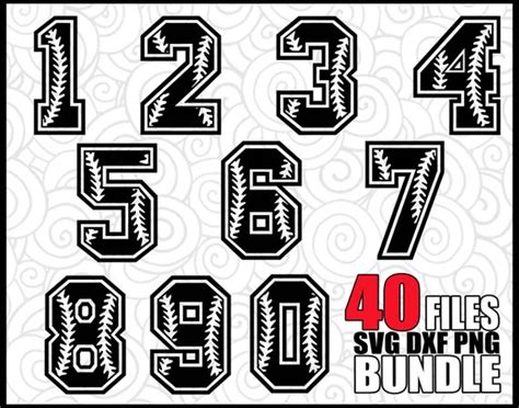 Baseball Numbers SVG Bundle Baseball Numbers Bundle Baseball Etsy