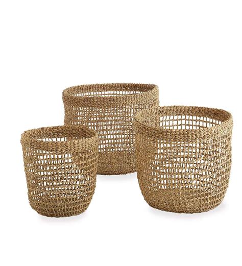 Woven Seagrass Baskets Set Of Wind And Weather